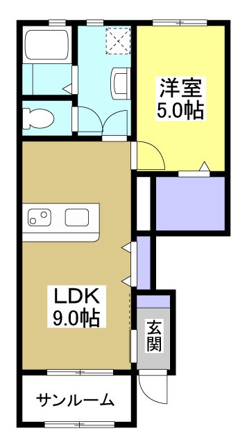 LOTUS篠原 105号室 間取り
