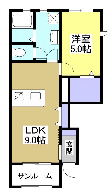 LOTUS篠原 106号室 間取り