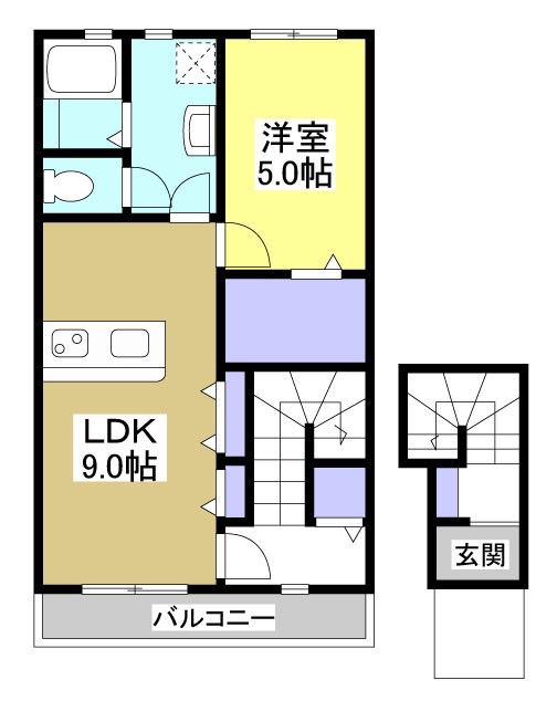 LOTUS篠原 202号室 間取り