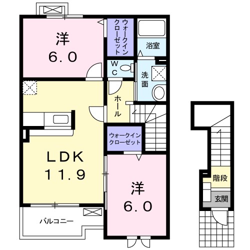 エテルノⅡ 201号室 間取り