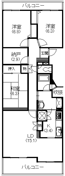 ガーデンロゼ高町 間取り図