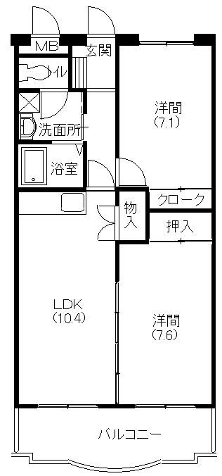 ディアコート布橋 203号室 間取り