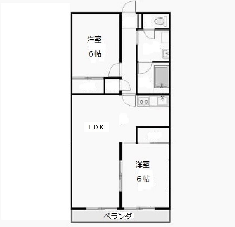 サンハイム和田 2C号室 間取り