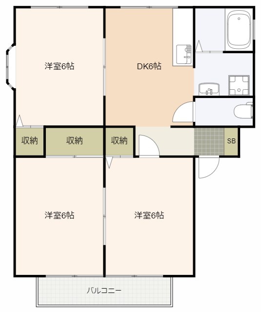 サンビレッジこいけB 101号室 間取り