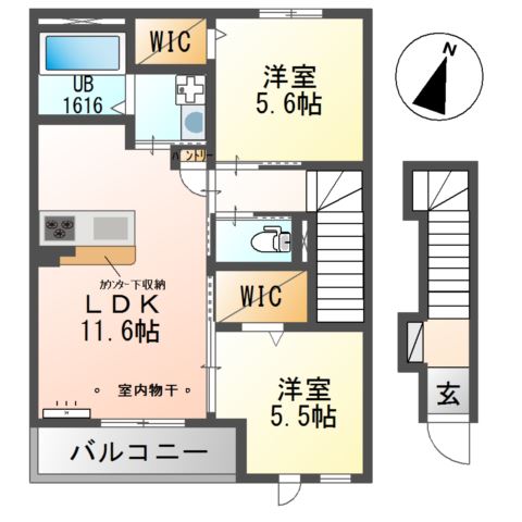 ＣｉｅｌⅡ（シエルツー） 間取り図
