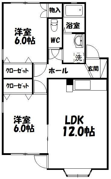 エスポワールミシマC 間取り図