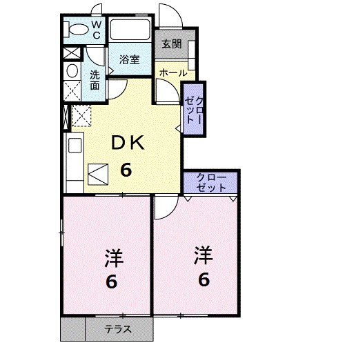 パーシモンガーデン 105号室 間取り