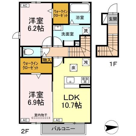 (仮称)D-ROOM加茂 間取り図