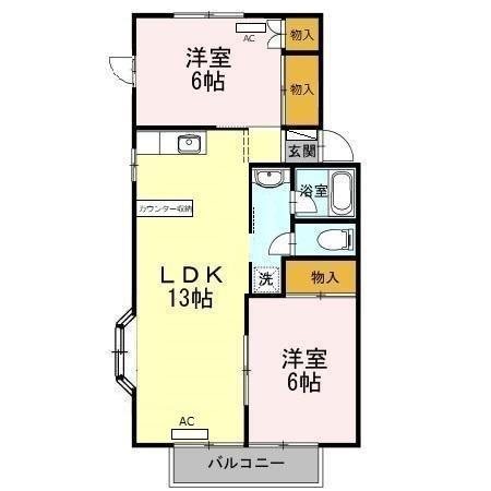 メゾンアルブルA 102号室 間取り