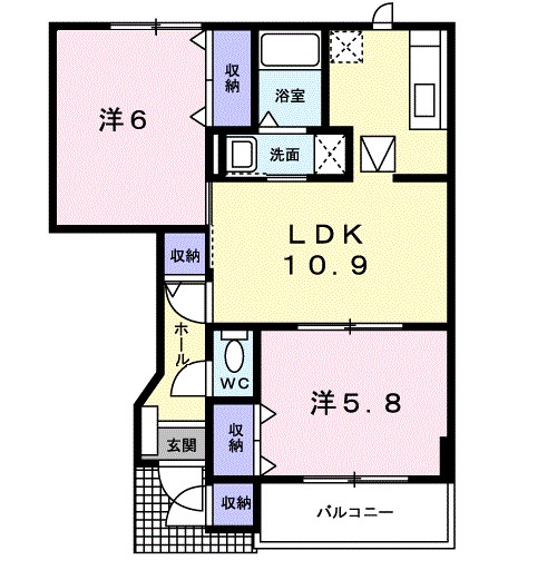 リュートＢ 間取り図