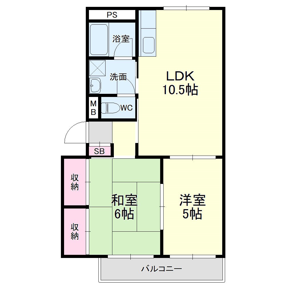パールハイツA 間取り図
