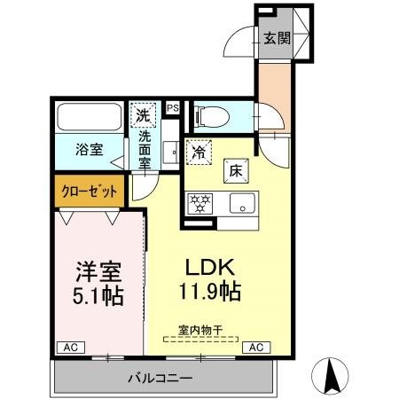(仮称)D-ROOM中島 間取り図