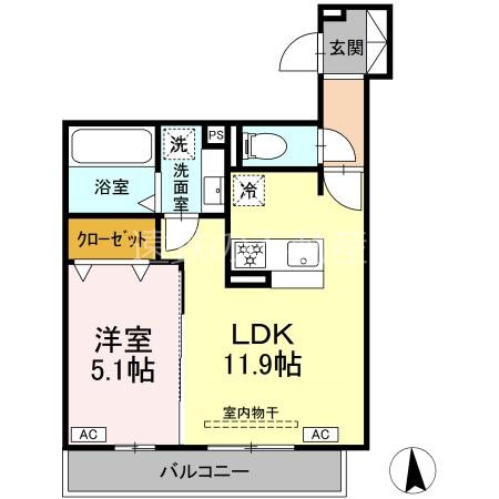 (仮称)D-ROOM中島 間取り図