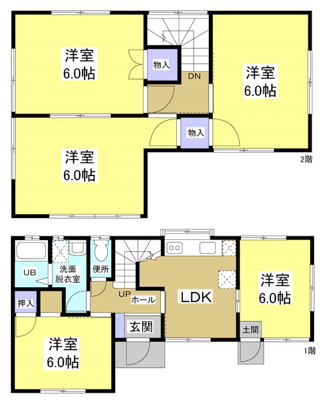 楊子町1053-16貸家 間取り図