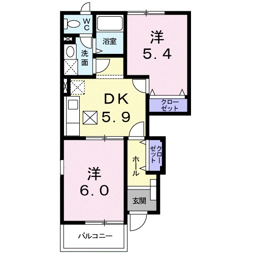 ピュア　ミキ　Ｂ 間取り図