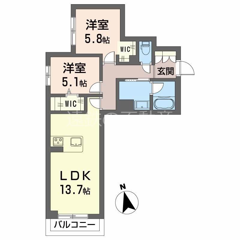 ＡＸＩＳ助信 305号室 間取り