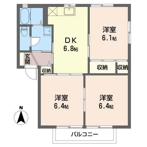 ディアスソレアードＡ 間取り図