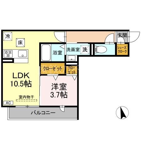 (仮称)D-ROOM下池川町 間取り図