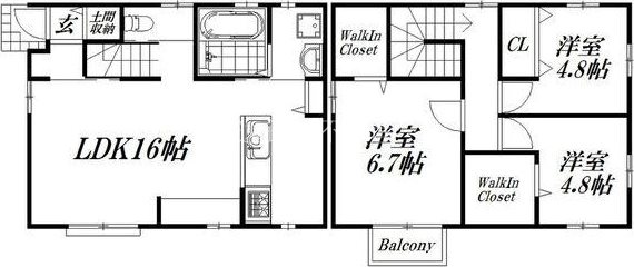 ロワイヤルタウン 富塚町戸建賃貸(仮) 間取り図