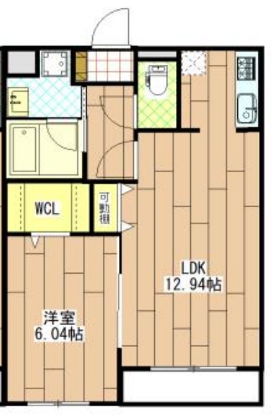 クローバーⅡ 102号室 間取り