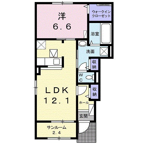 プラシード若林Ⅱ 間取り図