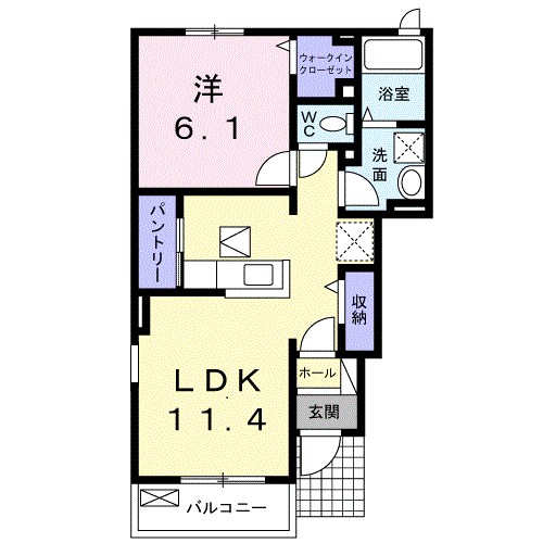 グレイス 101号室 間取り