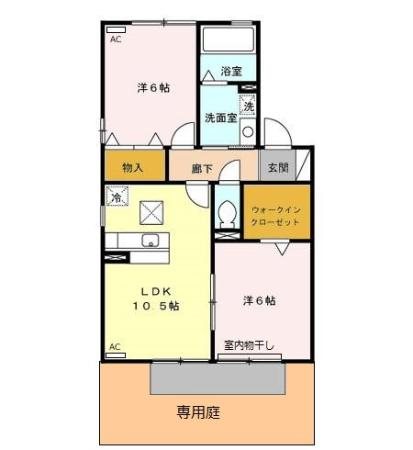 リビングタウン家代の里 A102号室 間取り