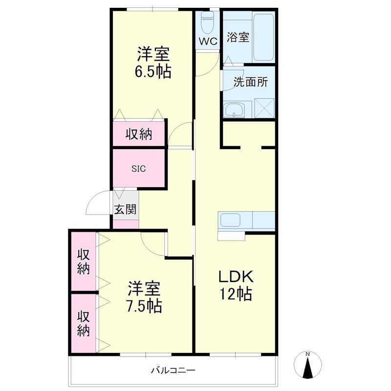 メゾン若林Ⅱ 406号室 間取り