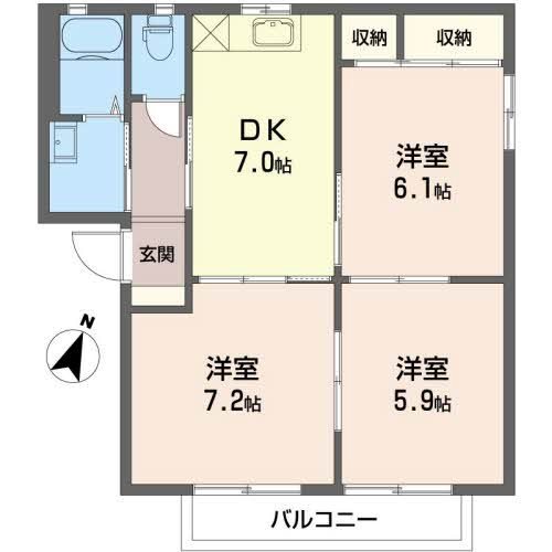 リベルテ 202号室 間取り