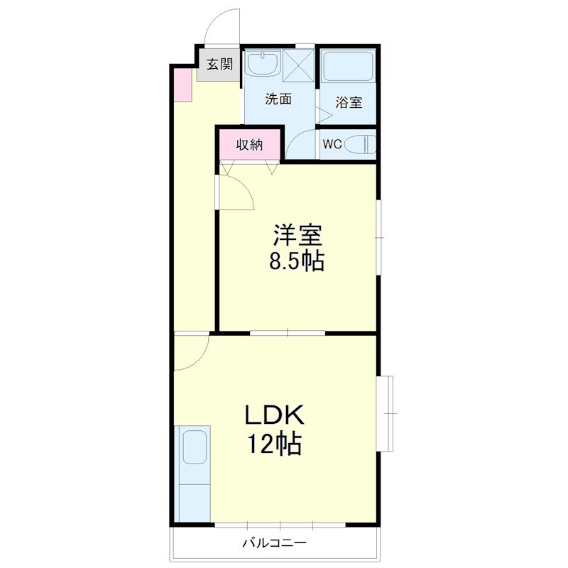 フォンテーヌ 101号室 間取り