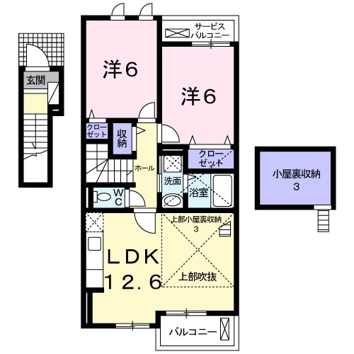 シンフォニー 203号室 間取り