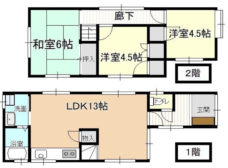十軒町小山貸家 間取り
