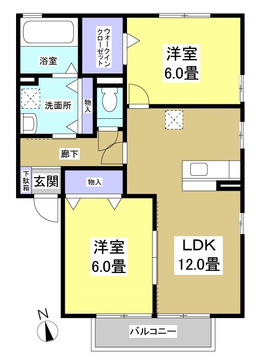 サンプレイスC 101号室 間取り