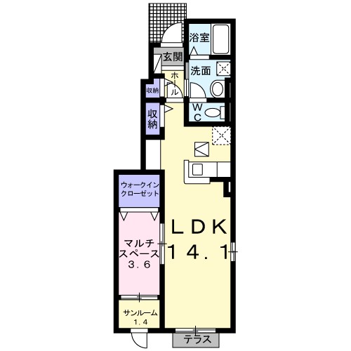 Ｓｈａｎｃｅ　（シャンス） 101号室 間取り