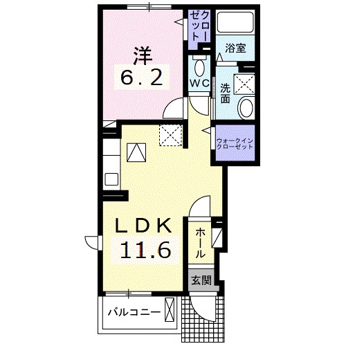 メゾン・ド・ソレイユⅡ 101号室 間取り