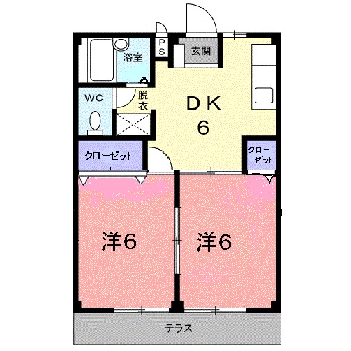 シティハイツフラットリバー 102号室 間取り