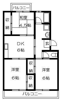 コーポ竹山Ｂ 101号室 間取り
