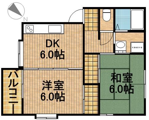 コーポ内山A 101号室 間取り