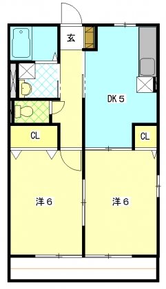 K.K 102号室 間取り