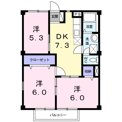 ベルデUⅡ 102号室 間取り