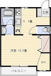 ドミールM E号室 間取り