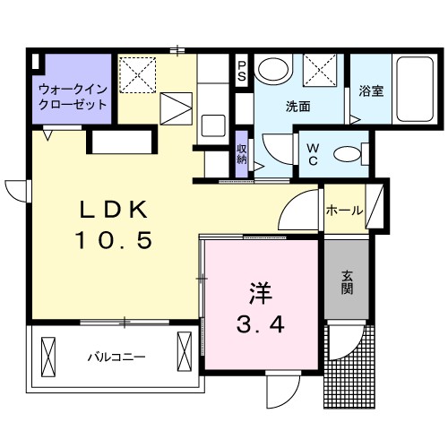 ラティア 101号室 間取り