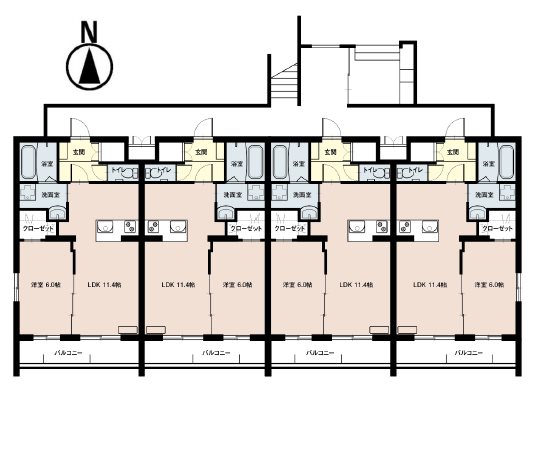 クレール奏KOMATSU 203号室 間取り