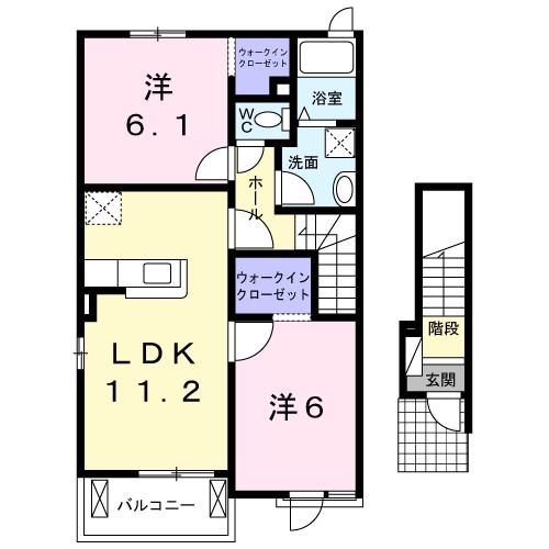 リバーサイドⅠ 201号室 間取り