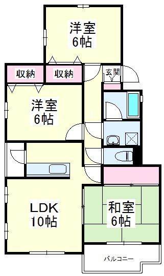 バウムコートＣ棟 102号室 間取り