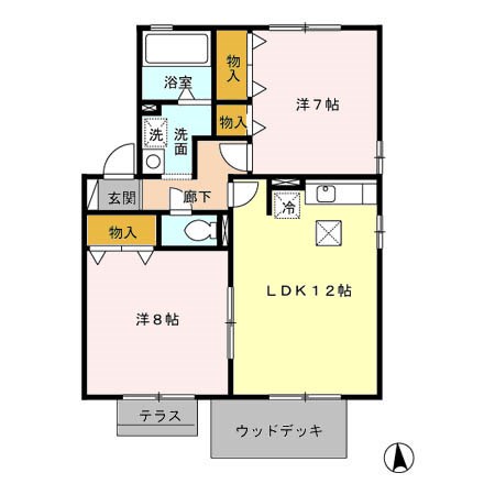 ラフィーネ　Ａ 101号室 間取り
