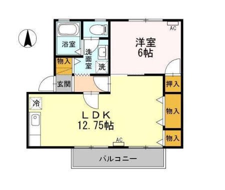 ハイカムール半田　A 101号室 間取り