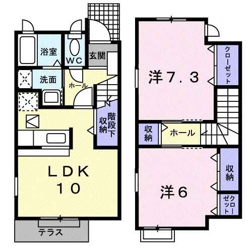 クレメント 102号室 間取り