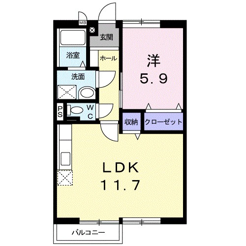 メゾンド・グランヒルズ 203号室 間取り