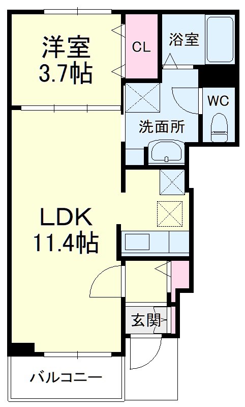 ウエストヒルズ 101号室 間取り